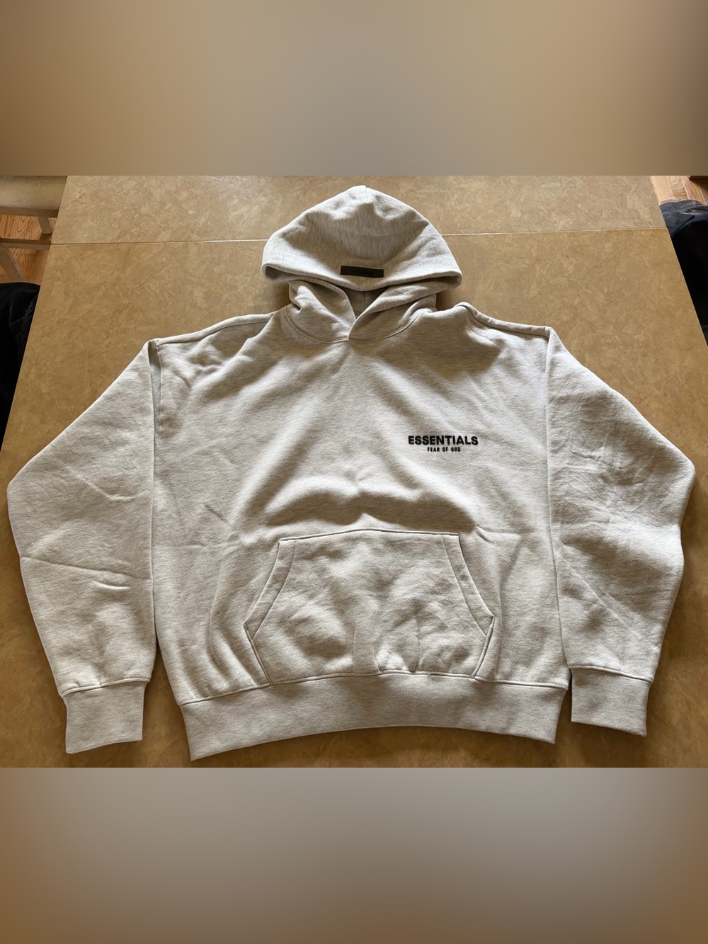 Fear Of God Essentials Light Oatmeal Hoodie | Size XS